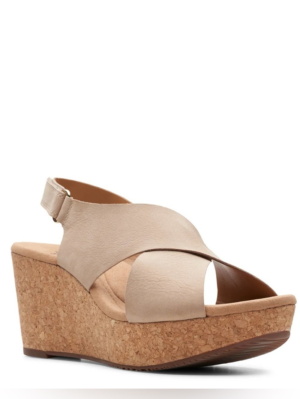 Clarks Beige Cork Wedge Sandal